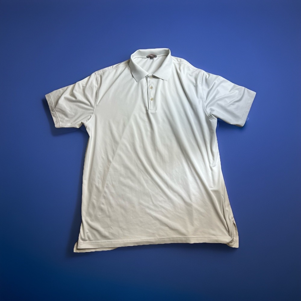 Peter Millar Summer Comfort Mens XL White Performance Golf Polo Shirt S No Logo